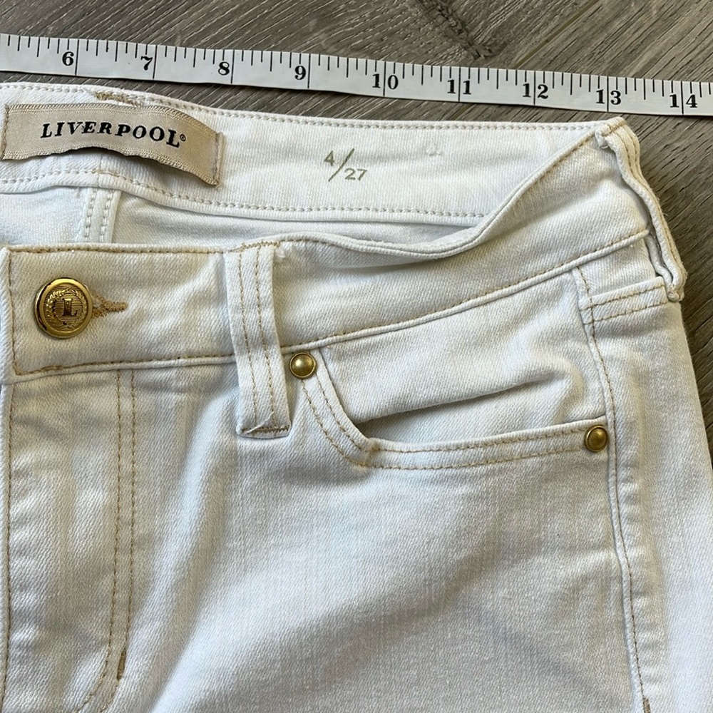 Liverpool White ,The Crop Rounded Embroidered rounded hem . - Picture 4 of 8